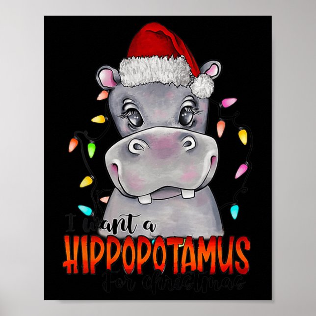 Poster Eu Quero Um Hippopotamus Para O Natal Hippo Xmas 4 (Frente)