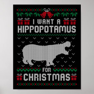 Poster Eu Quero Um Hippopotamus Para O Natal Xmas Hippo P