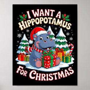 Poster Eu Quero Um Hiptamus Para O Natal Xmas Para O Kid