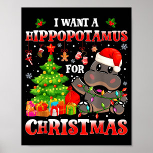 Poster Eu Quero Um Natal Hiptamus Engraçado Amante Do Hip