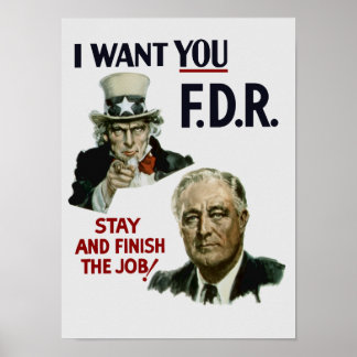 Pôster Eu Quero Você FDR — Tio Sam WWII