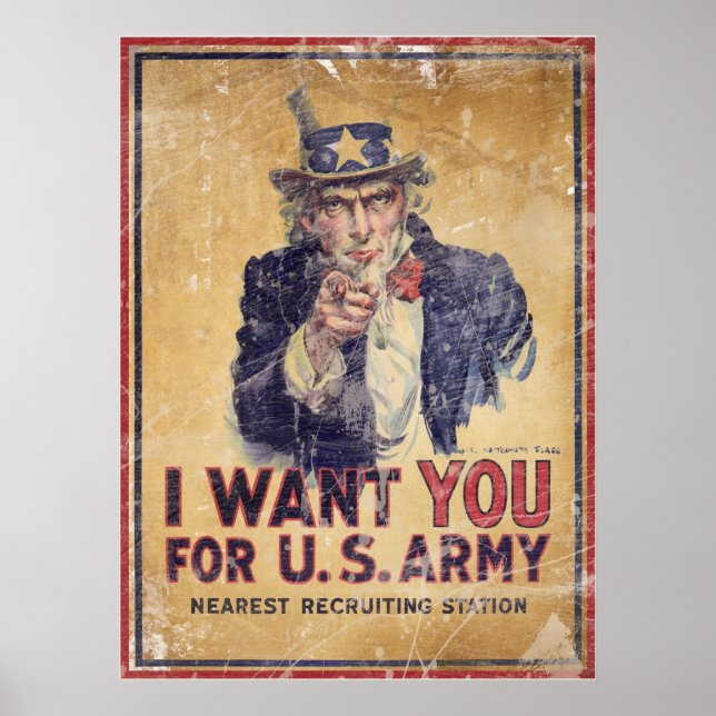 Poster Eu quero você para o exército americano (Frente)