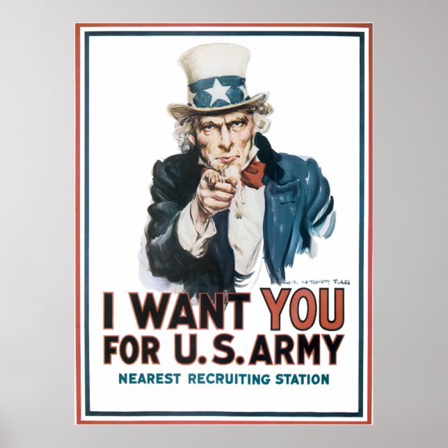 Poster Eu quero você para o Exército dos Estados Unidos (Frente)