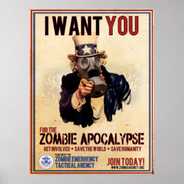 Poster Eu Quero Você - Zombie Apocalypse