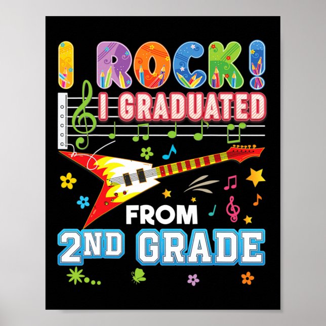 Poster Eu Rock Graduado Do Formando Do segundo No Dia Pas (Frente)