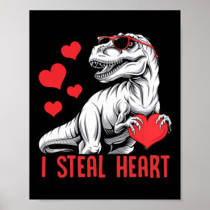 Poster Eu Roubo Coração T-rex Dinossauro Dia dos Namorado
