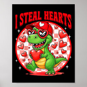 Poster Eu Roubo Corações T-rex Dino Pelo Menino Valentine