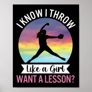 Poster Eu Sei Que Eu Jogo Como Uma Garota Camiseta Engraç