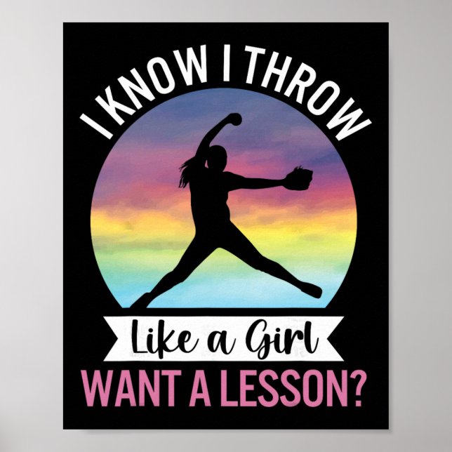 Poster Eu Sei Que Eu Jogo Como Uma Garota Camiseta Engraç (Frente)