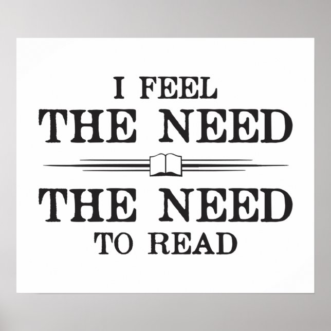 Pôster Eu sinto a necessidade de ler (Frente)