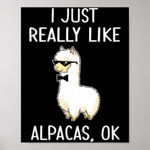 Poster Eu Só Gosto Muito de Alpacas, Ok_ Lhama Alpaca