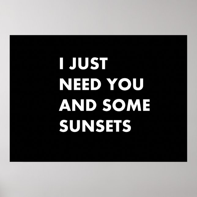 Poster Eu só preciso de você e alguns pôrs do sol (Frente)