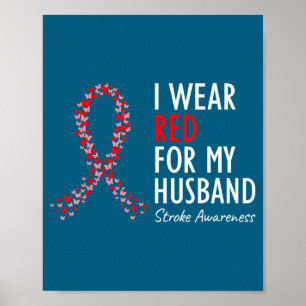 Poster Eu Sobrevivente de AVC do Marido Vermelho