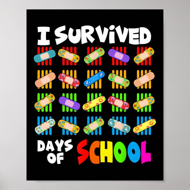 Poster Eu Sobrevivi 100 Dias De Escola Professora E Crian (Frente)