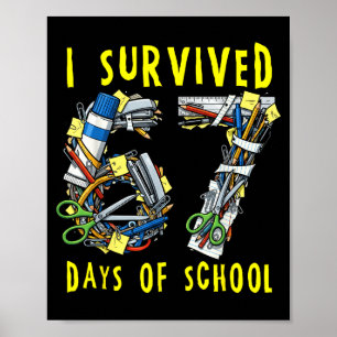 Poster Eu Sobrevivi 67 + 33 Dias De Escola Matemática do