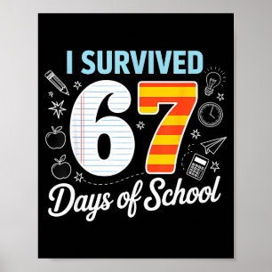 Poster Eu Sobrevivi 67 Dias De Escola Cl Papel Meme