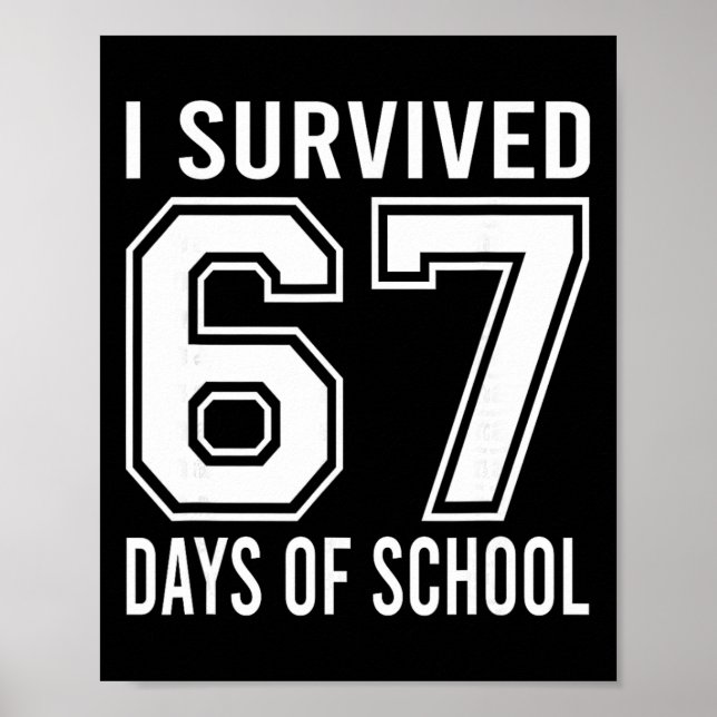 Poster Eu Sobrevivi 67 Dias De Escola Piada Meme Professo (Frente)