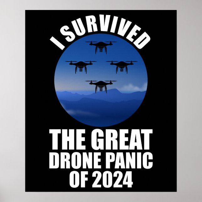 Poster Eu Sobrevivi Ao Pânico Do Drone Excelente De 2024 (Frente)