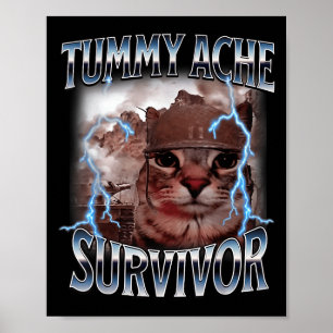 Poster Eu Sobrevivi Hoje A Tummy Ache Sobrevivente Engraç
