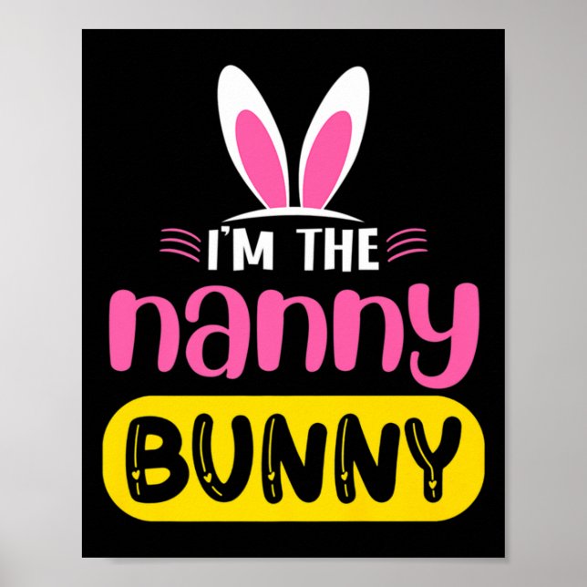Poster Eu sou a babá Bunny Orelhas de Coelho Ovo Páscoa E (Frente)