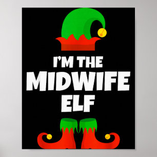Poster Eu Sou A Família De Elfo Parteira Pijama Natal Eng