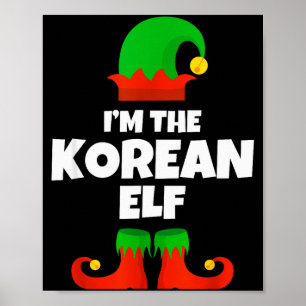 Poster Eu Sou A Família de Elfos Coreana de Pijama Natal 