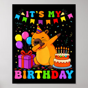 Poster Eu Sou a Garota de Aniversário Capivara Fofa Famíl