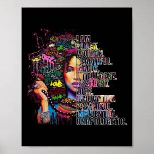 Poster Eu sou a História Negra, brilhante, negro forte qu