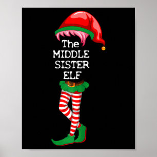 Poster Eu sou a Irmã Média Elf Natal Xmas Engraçado Mat