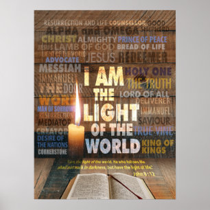 Poster Eu sou a Luz do Mundo - John 8:12