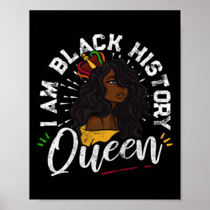 Poster Eu Sou a Rainha da História Negra Mulheres Afro-Am