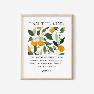 Poster Eu sou a Vine John 15:5 Arte Bíblia Cristã