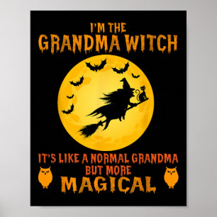 Poster Eu Sou A Vovó Bruxa Halloween Broom