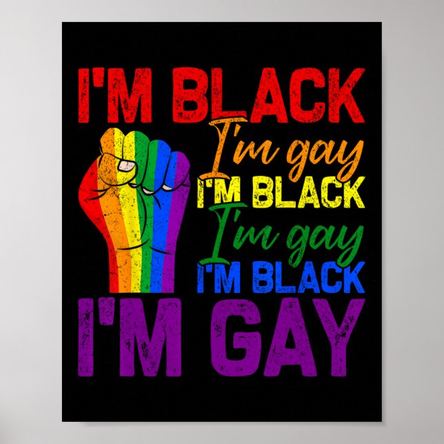 Poster Eu sou Black Im Power Fist Lgbtq Pride Black Hist (Frente)