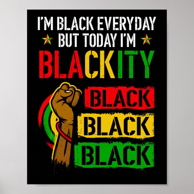 Poster Eu sou Blackity Black African American Power (Frente)