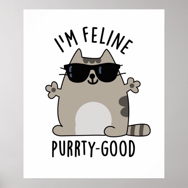 Poster Eu sou Feline Purr-ty Boa Gata Engraçada (Frente)