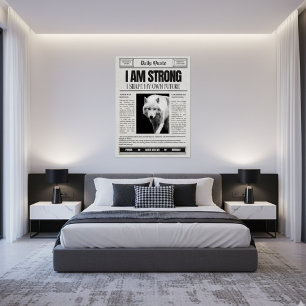 Pôster Eu sou forte, cota diária, afirmação