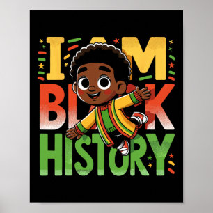 Poster Eu Sou História Negra Crianças Meninos Mês da Hist