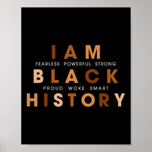 Poster Eu Sou História Negra Melanina Americano Africano