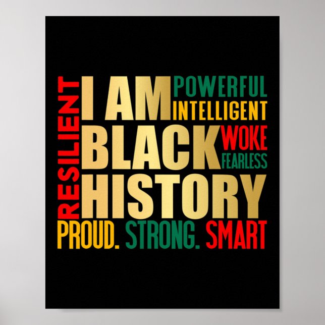 Poster Eu Sou História Negra Mês Orgulho Africano America (Frente)