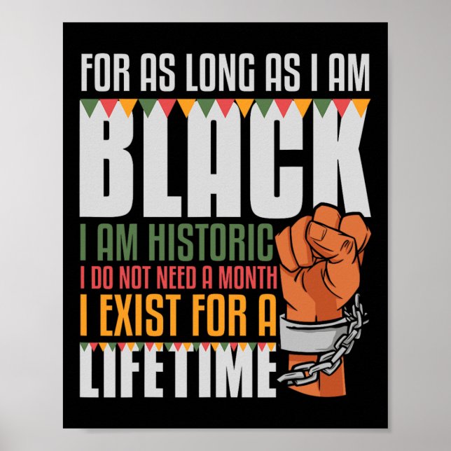 Poster Eu Sou Histórico Existência Vida Útil Afro-America (Frente)