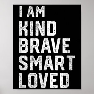 Poster Eu Sou Inteligente, Corajoso, Forte, Amada Motivaç
