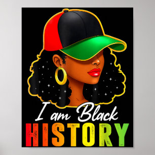 Poster Eu Sou Mês da História Negra Afro-Americano Negro