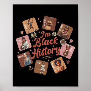 Poster Eu Sou Mês da História Negra Líder Mulheres Negras