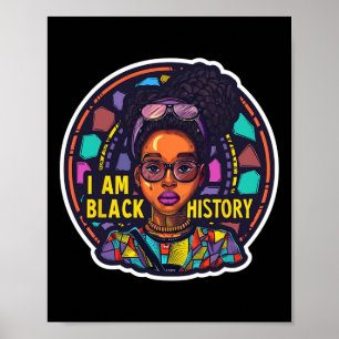 Poster Eu Sou Mês da História Negra Orgulho Africano Punh