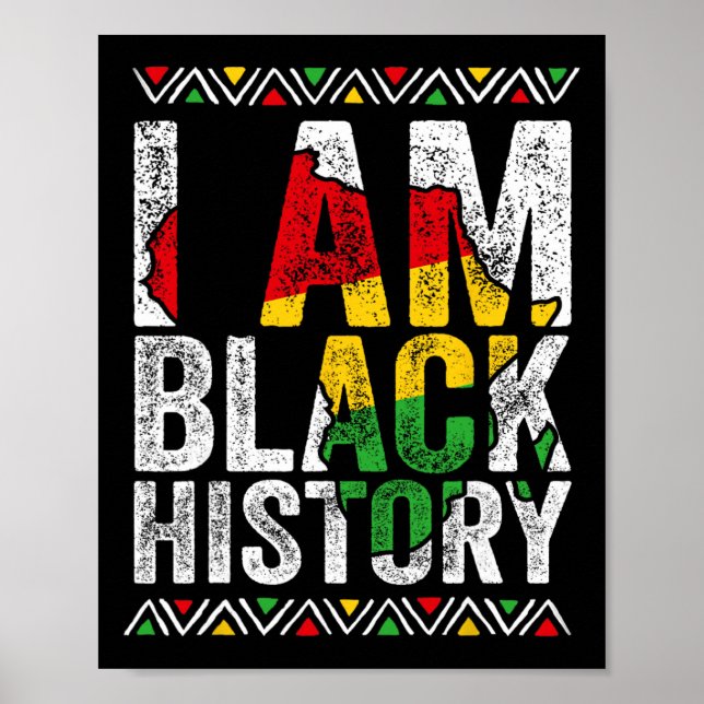 Poster Eu Sou Mês da História Negra Orgulho Afro-American (Frente)