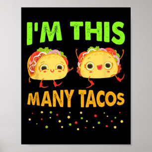 Poster Eu sou muitos tacos no segundo aniversário Cinco n