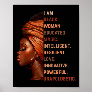 Poster Eu Sou Mulher Negra Educada Mágica Inteligente Mel