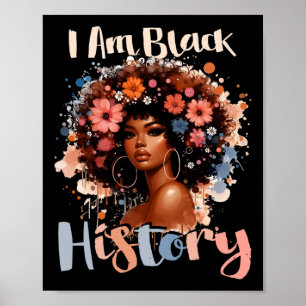 Poster Eu sou negro História florescente Mês adolescente 
