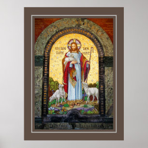 Poster "EU SOU O BOM SHEPHERD" John 10:11 Arte Mosaica